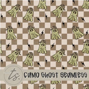 Camo Ghost geruit naadloos patroon, camouflagepatroon, camouflage Halloween-ontwerp, Camo Ghost, geruit camouflagepatroon, trendy jachtpatroon