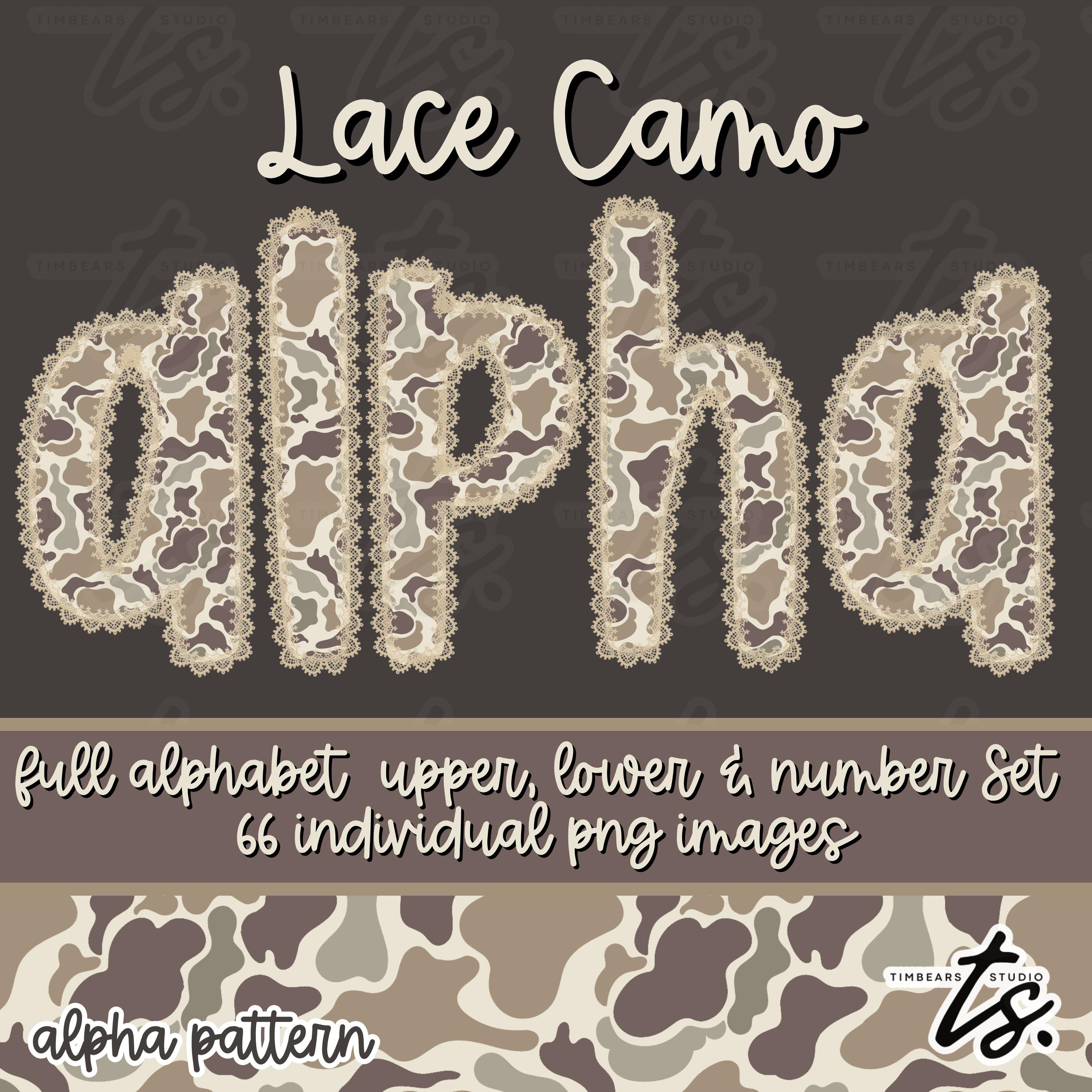 Lace Camo Alphabet Set, Camo Alpha Set, PNG Alpha Set, Camo & Lace Alpha,   Lace Alphabet Set, Camo Alphabet Set, Trendy Camo Design