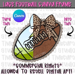Lace Football Canva Frame, Football png - Coquette Football Design, Football Season png, Preppy Football PNG, Football Drag and Drop Frame