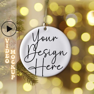 Ceramic Ornament Video Mock up - Christmas Tree Ornament Mock Up - MP4 Video Mock Up - Circle Ornament Mock up
