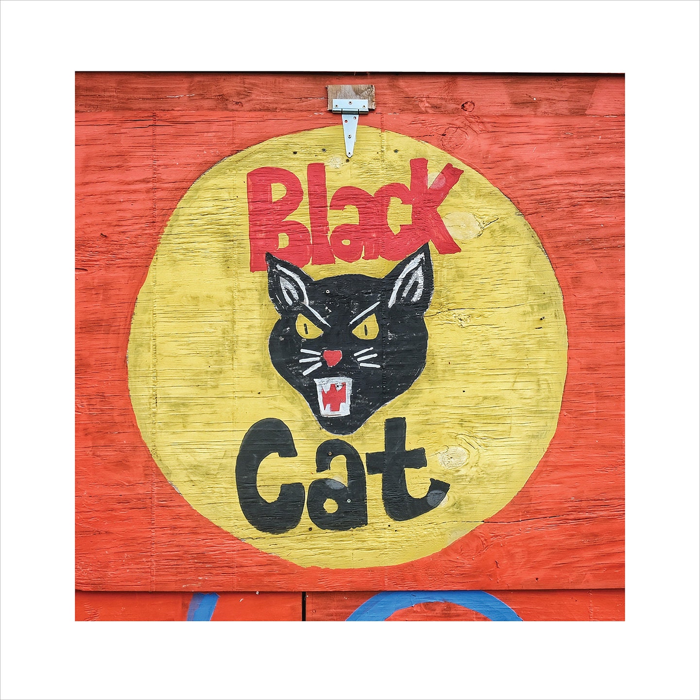 Black Cat Hand Painted Sign Photo Classic Car Photo Rustic Etsy