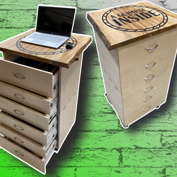 Mobile Shop Desk with Storage Detailed Plans