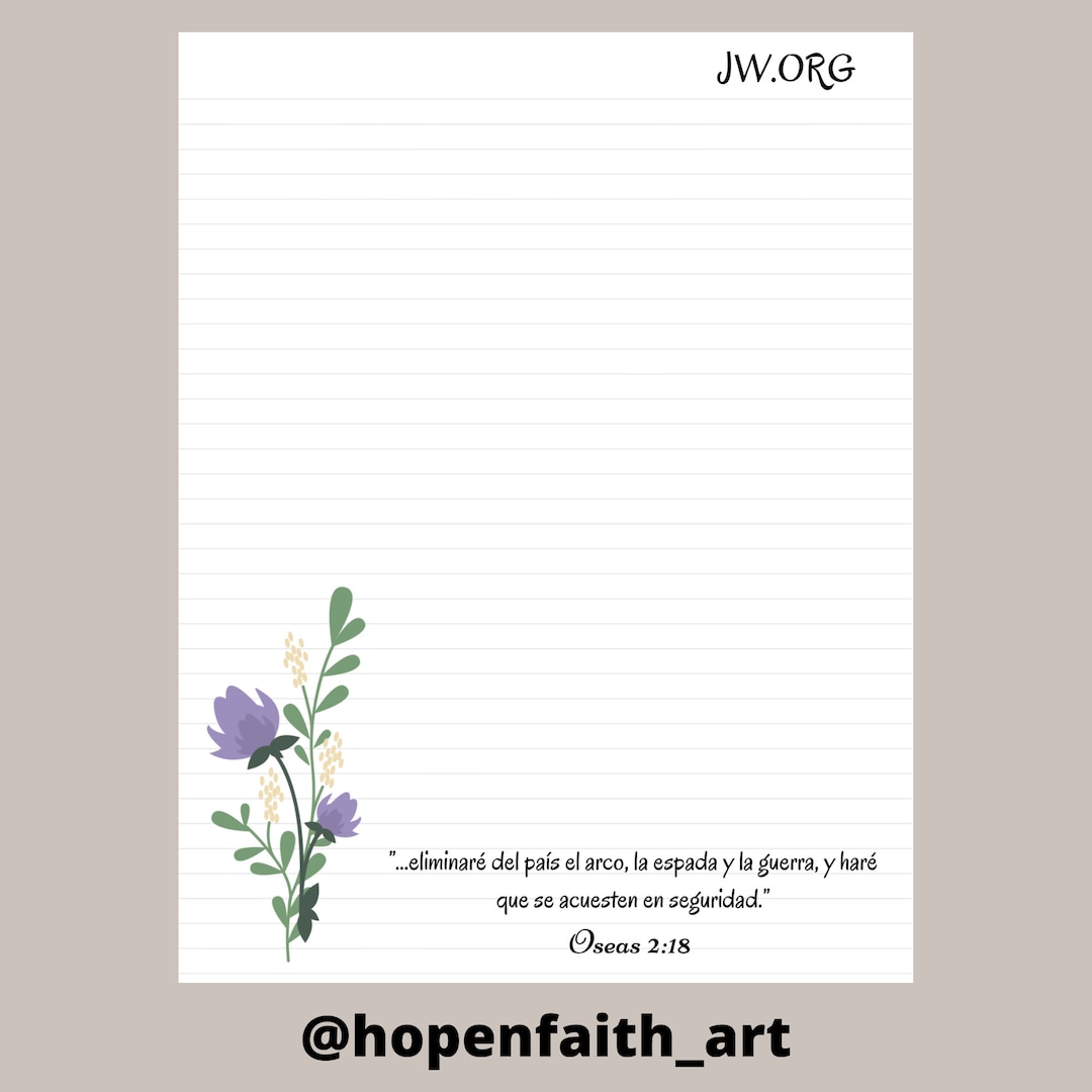 JW Stationary Spanish Español 2 Diseños Digitales PDF Etsy