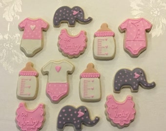 Baby Shower, Elephant, Bib, Onesie, Bottle Sugar, Baby Girl, Baby Boy