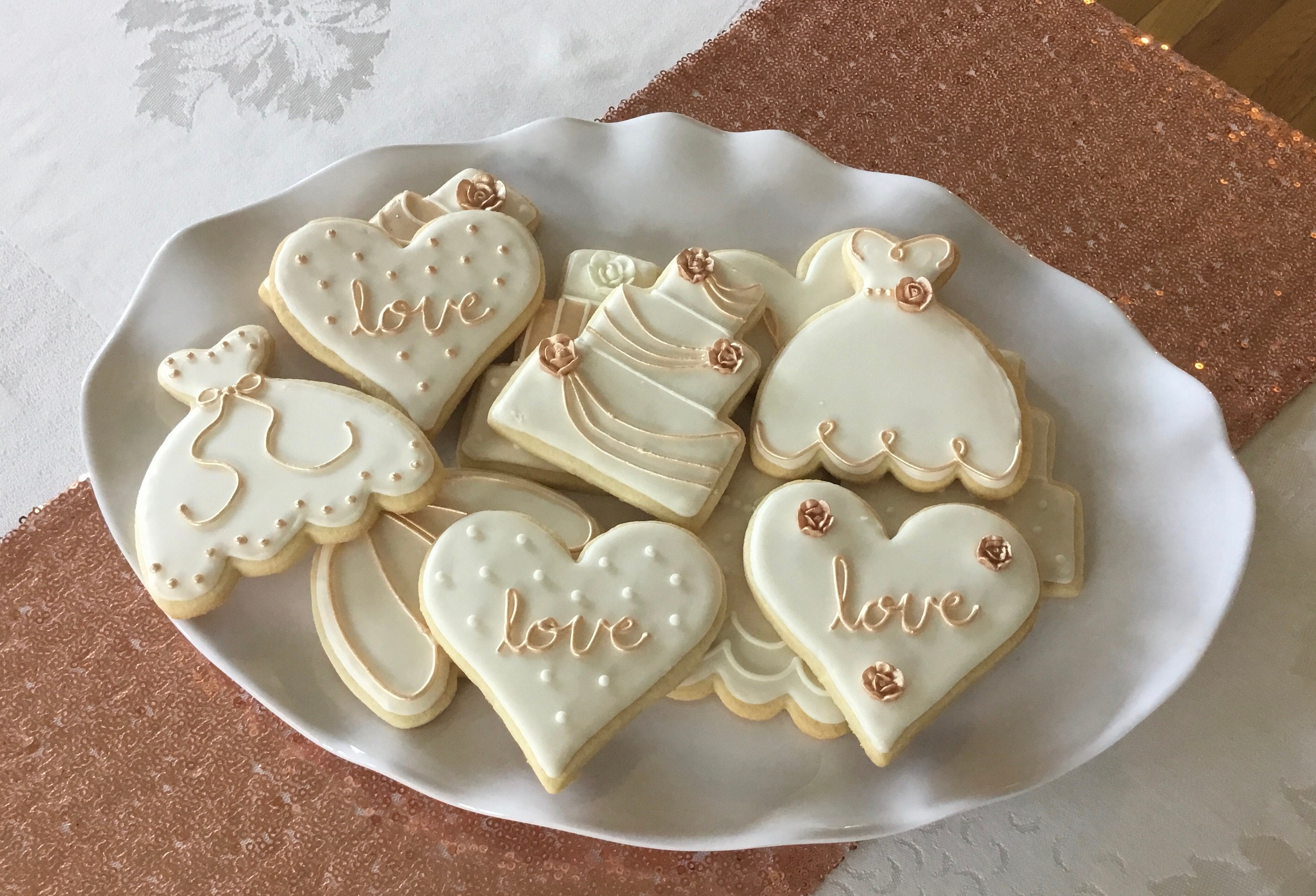 Wedding Decorated Sugar Cookies Wedding Favors Bridal Shower Etsy