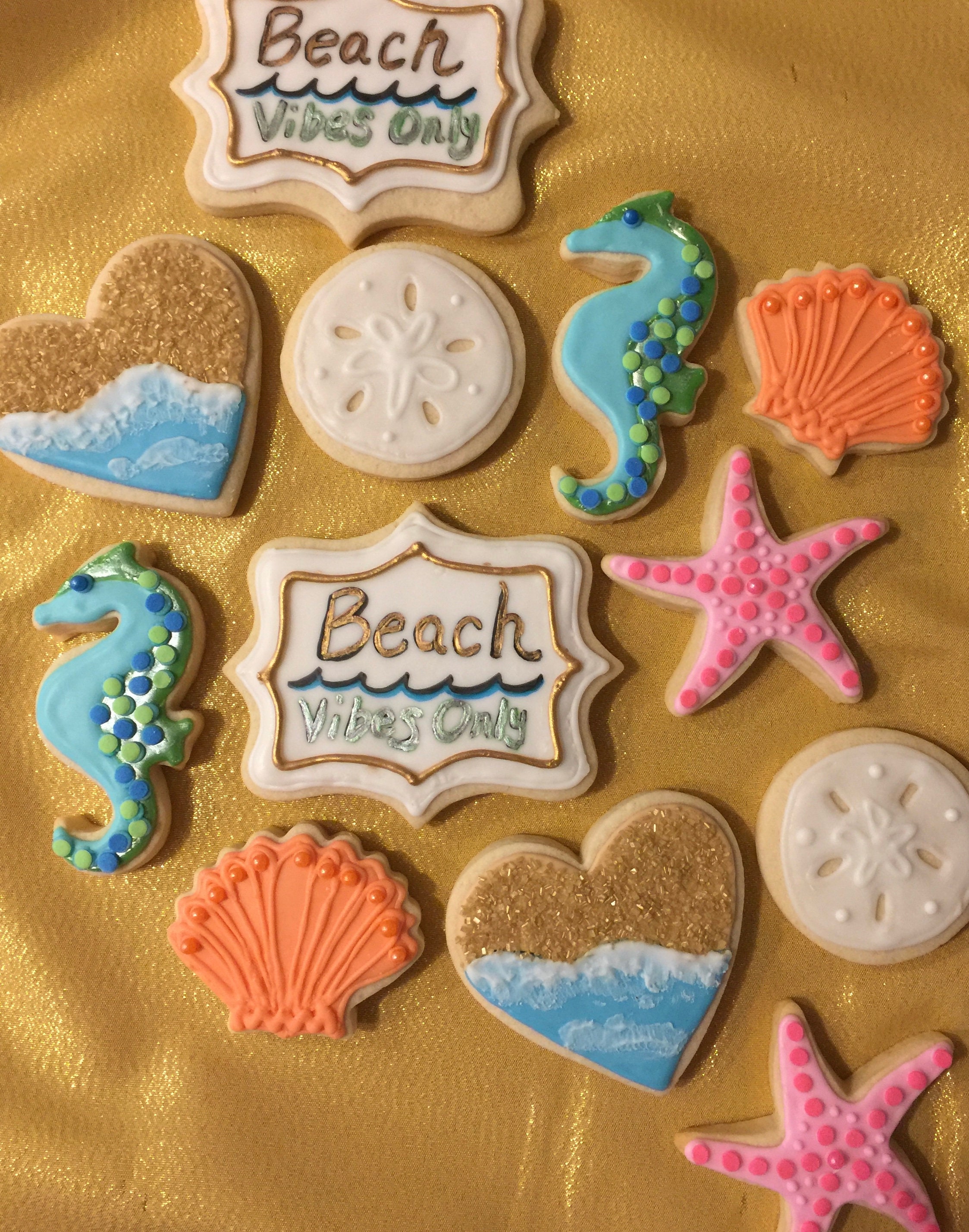 Beach Decorated Sugar Cookies Beach Event Cookies Beach Etsy