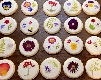 Pressed Flower Wedding Cookies – Edible Flower Sugar Cookies
