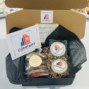 Corporate Cookie Gift Box – Gourmet Chocolate Chip & Custom Sugar Cookies – Client and Employee Appreciation Gift