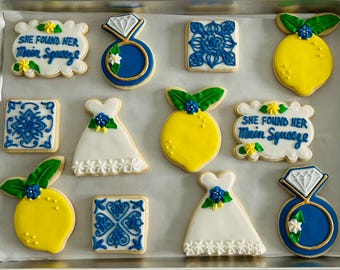 Lemon Bridal Shower Sugar Cookies – Mediterranean Wedding Favors