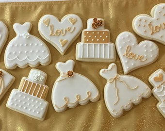 Wedding Decorated Sugar Cookies, Wedding Favors, Bridal Shower Cookies, Bridal Shower Favors, Event Cookies, Customized Sugar Cookies