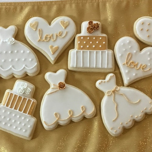 Wedding Decorated Sugar Cookies Wedding Favors Bridal Shower Etsy