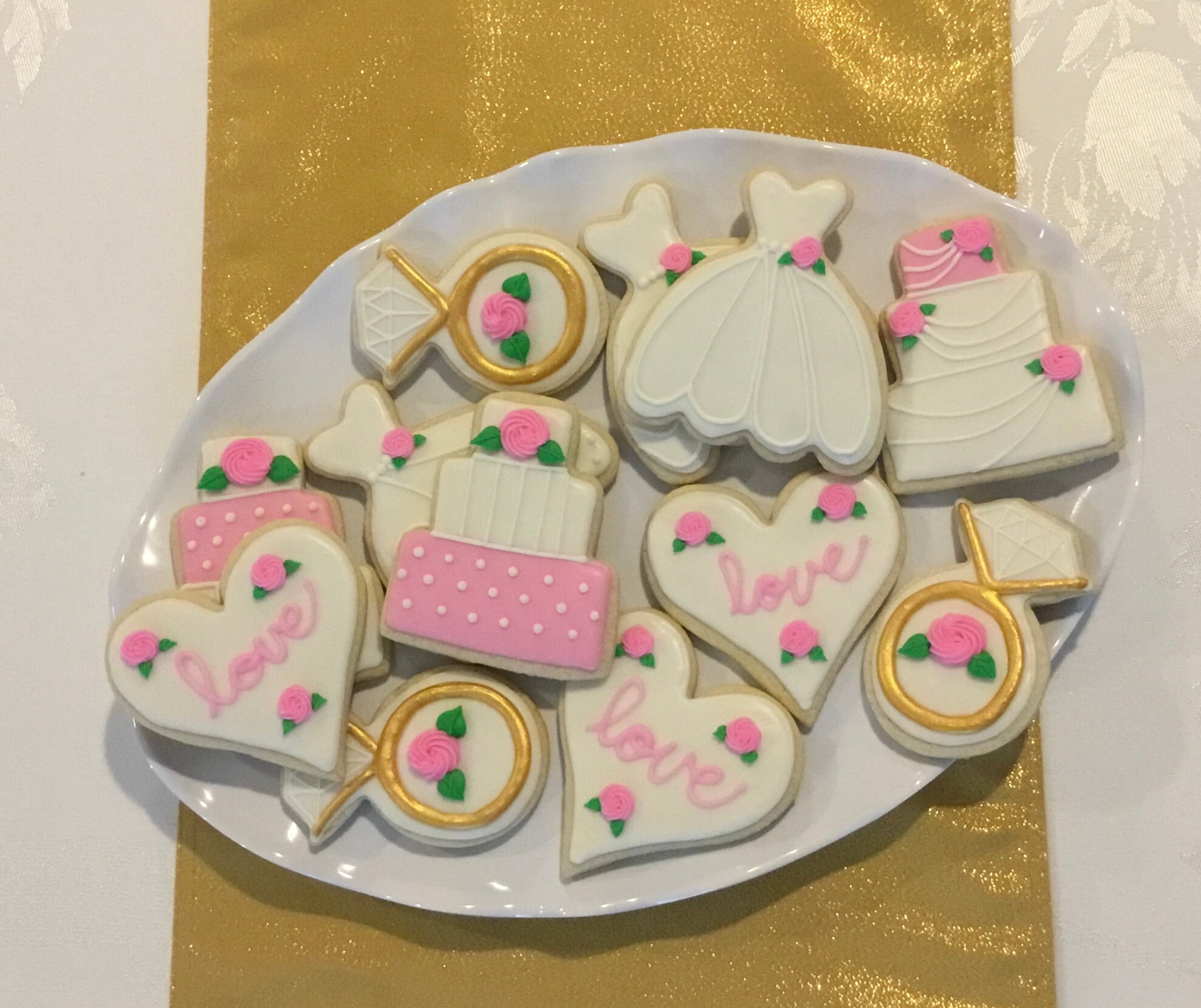 Wedding Decorated Sugar Cookies Wedding Favors Bridal Shower Etsy