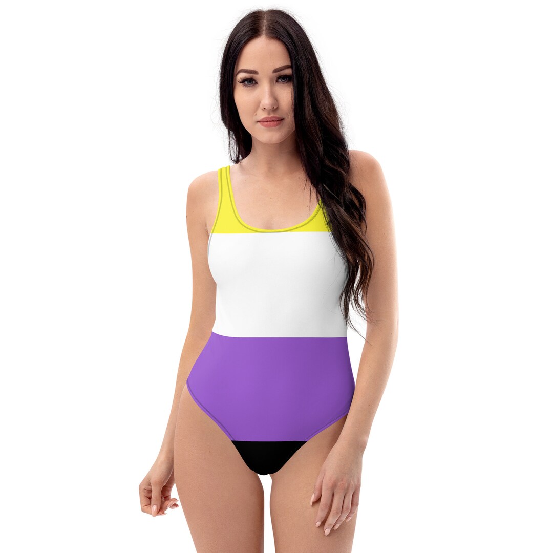 Nonbinary Pride Bathing Suit Onepiece Swimsuit Sizes XS 3XL Etsy