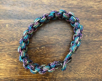 Nautical Paracord Bracelet, Survival Paracord bracelet, Woven Armband for Men and Women, multi-colored Bracelet, Black Anchor