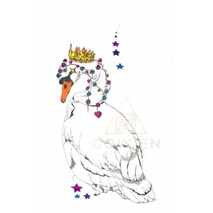 Graceful Swan illustration, spirit animal, art prints, wall decor, swan art, art print, watercolor art, swan print