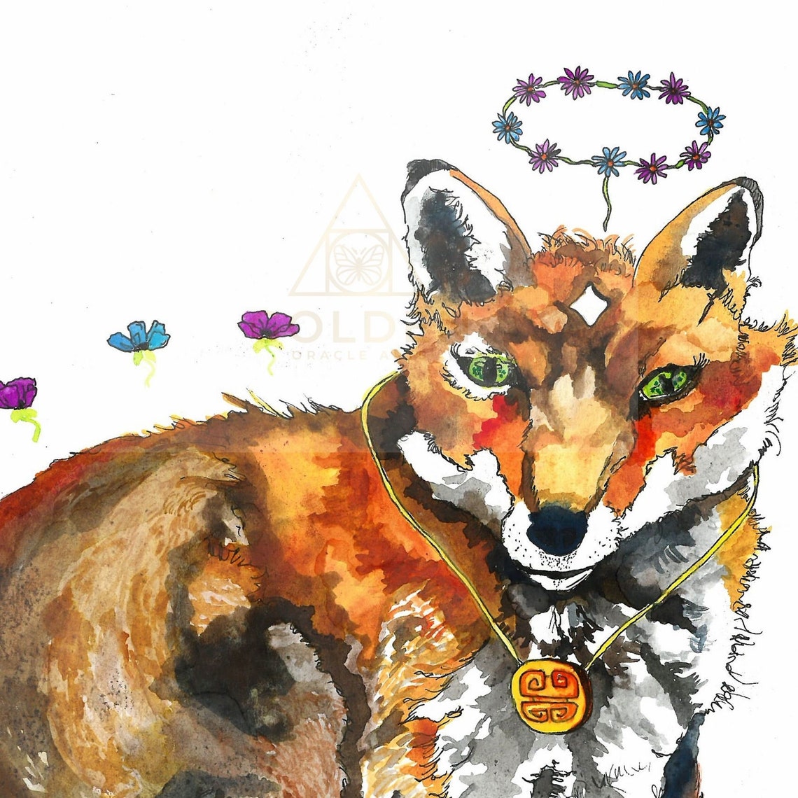 Fox Illustration Spirit Animal Art Prints Wall Decor Fox - Etsy