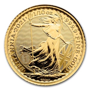 1/10 oz .9999 Fine Gold Bullion Great Britain BRITANNIA Coin 2021