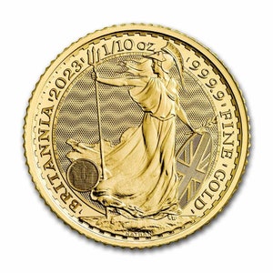 1/10 oz .9999 Fine Gold Bullion Great Britain BRITANNIA Coin 2023