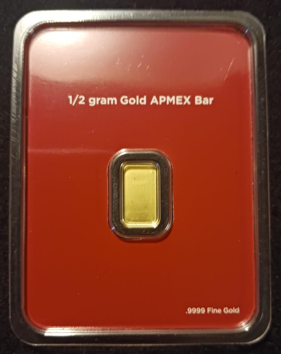0.5 Gram .9999 Fine Gold Bullion Bar 24k APMEX W/ Merry Christmas