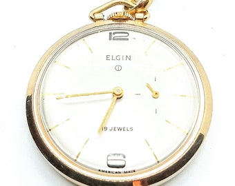 Elgin Vintage 10K R.G.P w/19 Jewels Singe Sub Dial Pocket Watch