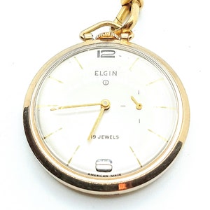 Elgin Vintage 10K R.G.P w/19 Jewels Singe Sub Dial Pocket Watch