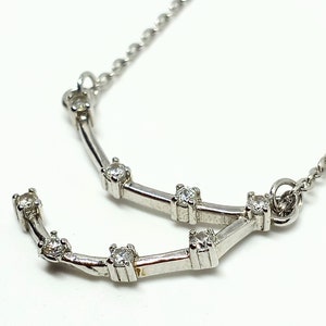 Genuine Diamond Constellation on .925 Silver Zodiac Pendant/Chain Necklace Set-Capricorn