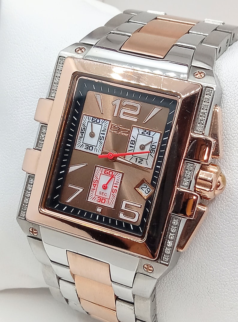 Authentic Daniel Steiger Luxurious Diamond "ds 8088m" Chronograph W/day