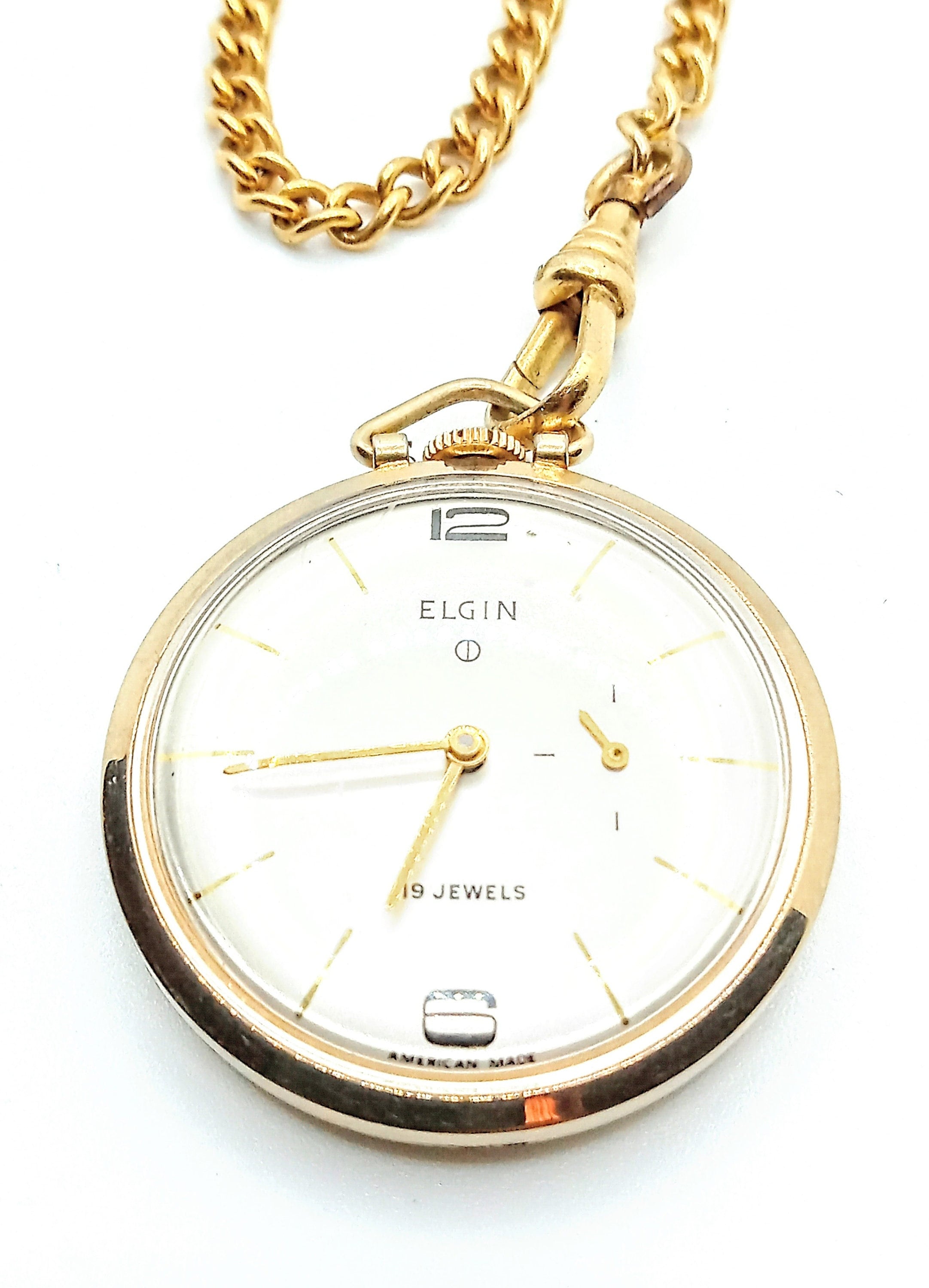 Elgin Vintage 10K W/19 Jewels Singe Sub Dial Pocket Watch