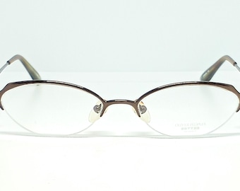 Okulary przeciwsłoneczne OLIVER PEOPLES Unisex Titanium Brown "Dulcette" Half Rimless Designer - Japonia!