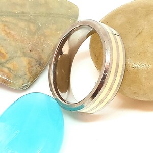 Titanium w/14k Gold "REVV" Men's Designer Ring Band