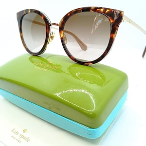 Authentic Kate Spade Square Shape Tortoise Shell w/Gradient Lens Designer Sunglasses