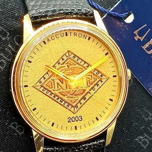 Accutron by Bulova Men's "2003 NATIONAL INNOVATION TOURNAMENT" Gold Tone Designer Quartz Watch