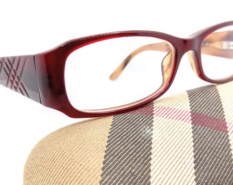 Burberry Rectangular "B-2043" Burgandy Designer Eyeglasses w/Case!