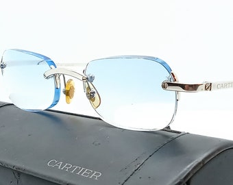 Authentic Cartier Vintage Titanium "3169359" Rimless Italy Designer Eyeglasses-w/Case!