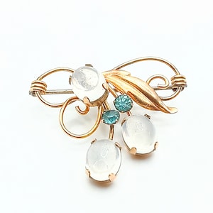 Authentic Van Dell Vintage 1/20 12K Yellow Gold-Filled w/Stones Designer Brooch-Rare!
