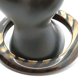 Polished Color Changing Enamel Peacock Pattern Resin Bangle Bracelet