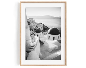 Santorini Views. Beautiful scenic coastal photography for the Modern Home. Print or framed wall decor.