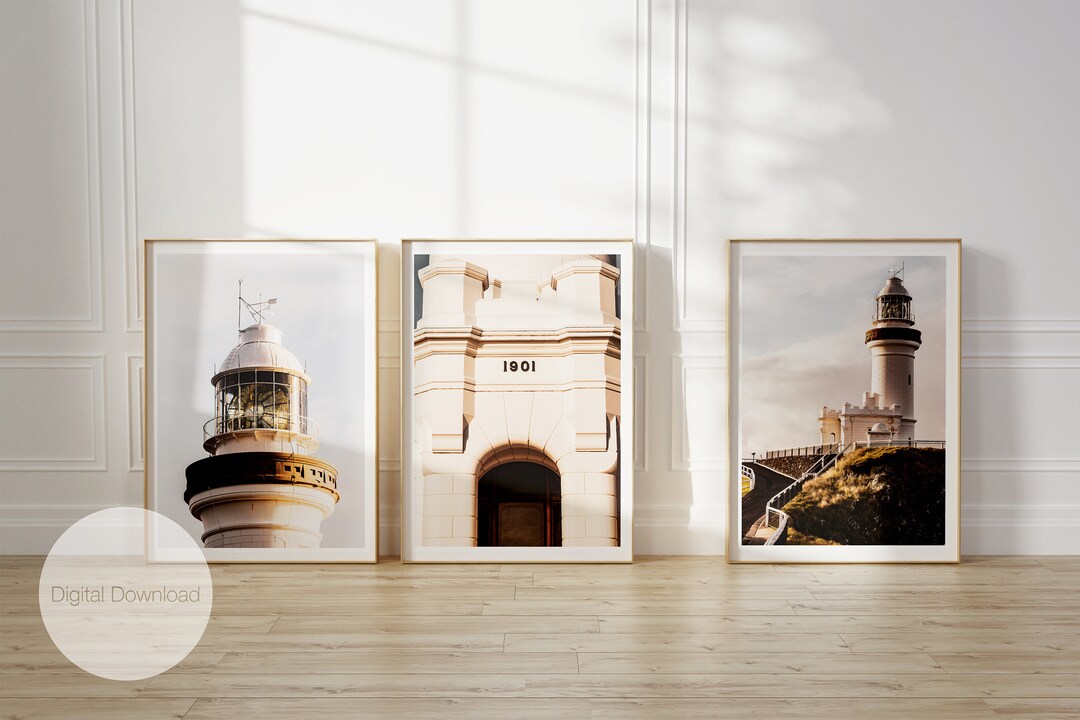 Lighthouse Trio, 3 Byron Bay Lighthouse Prints for Digital Download ...