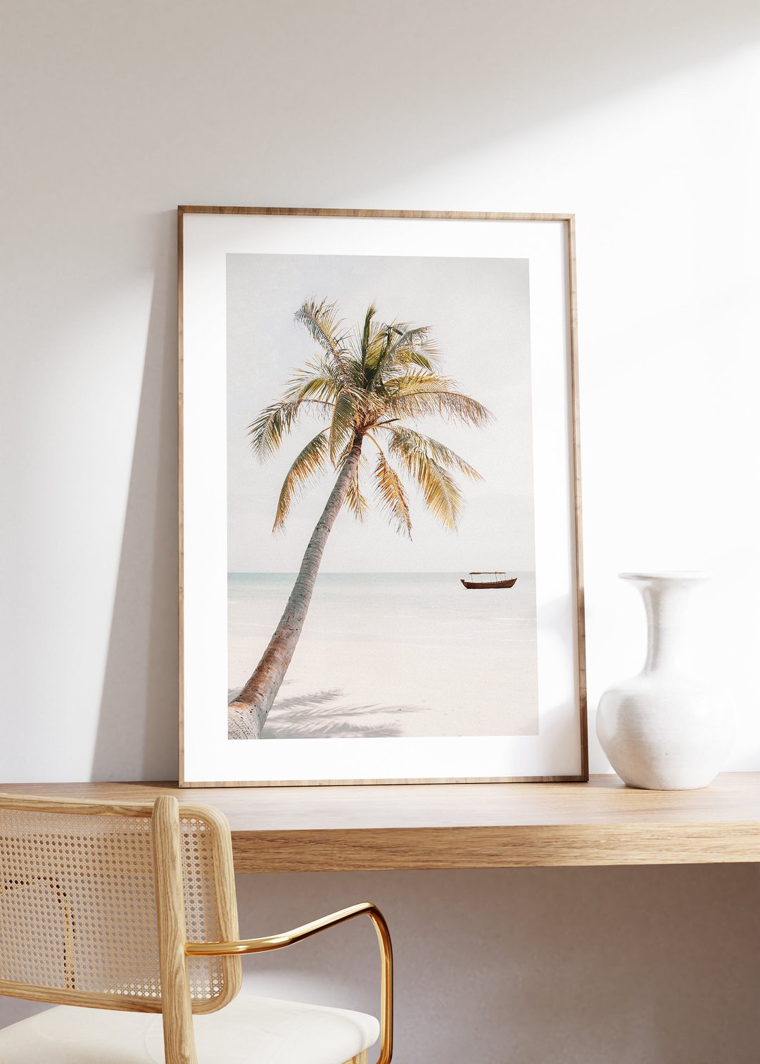 Seaside Palm Tree Print – Coastal Beach Photography, Tropical Wall Art ...