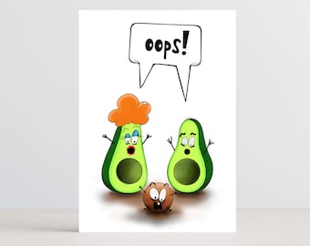 Oops you're having a baby, a funny card for new moms and dads with a sense of humour.