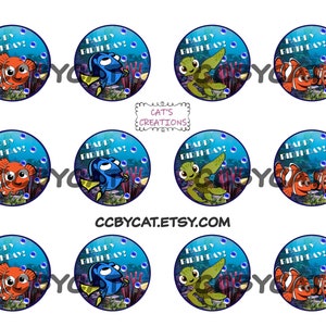 Finding Nemo Cupcake Toppers - Digital File - Instant Download