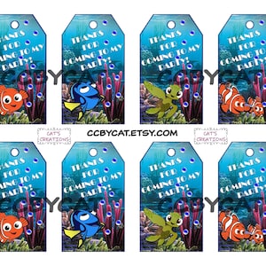 Finding Nemo Thank You Tags - Digital File - Instant Download