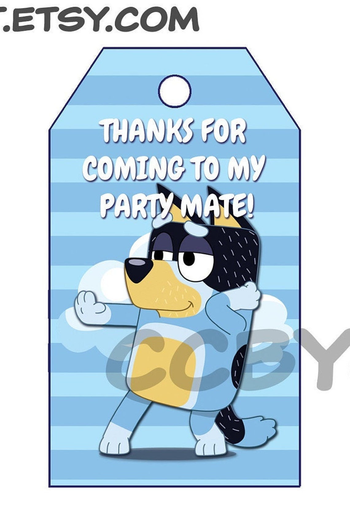 Bluey And Family Thank You Tags Digital File Instant Etsy