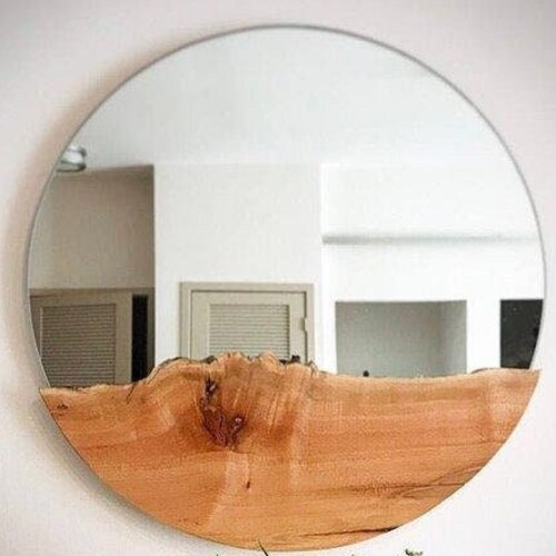 Live Edge Mirror Cherry Burl Oneofakind Wood Wall Etsy
