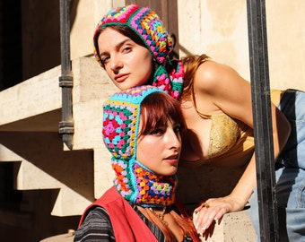 Handmade Crochet Balaclava - Aqua Dreams Granny Square - Etsy display picture 2