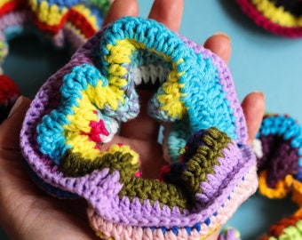 Scrunchie • Crochet Scrunchie • Hair Ties and Elastics • Crocheted Scrunchies • Bulky Scrunchies • Hair Accessories • Handmade Scrunchies