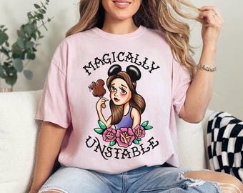 Magic Tattoo Shirt, Magically Unstable, Vacation Shirt, Magical Mouse Shirt, Cute Aesthetic Trendy Shirt, Vintage Shirt, Womens Magic Shirt