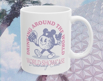 Drinking Around the World Mug, WDW Mug, Magical Theme Park Coffee Mug, Aesthetic Coffee Mug, Cute Girl Mug, Drinking Mug, Morning Coffee Mug