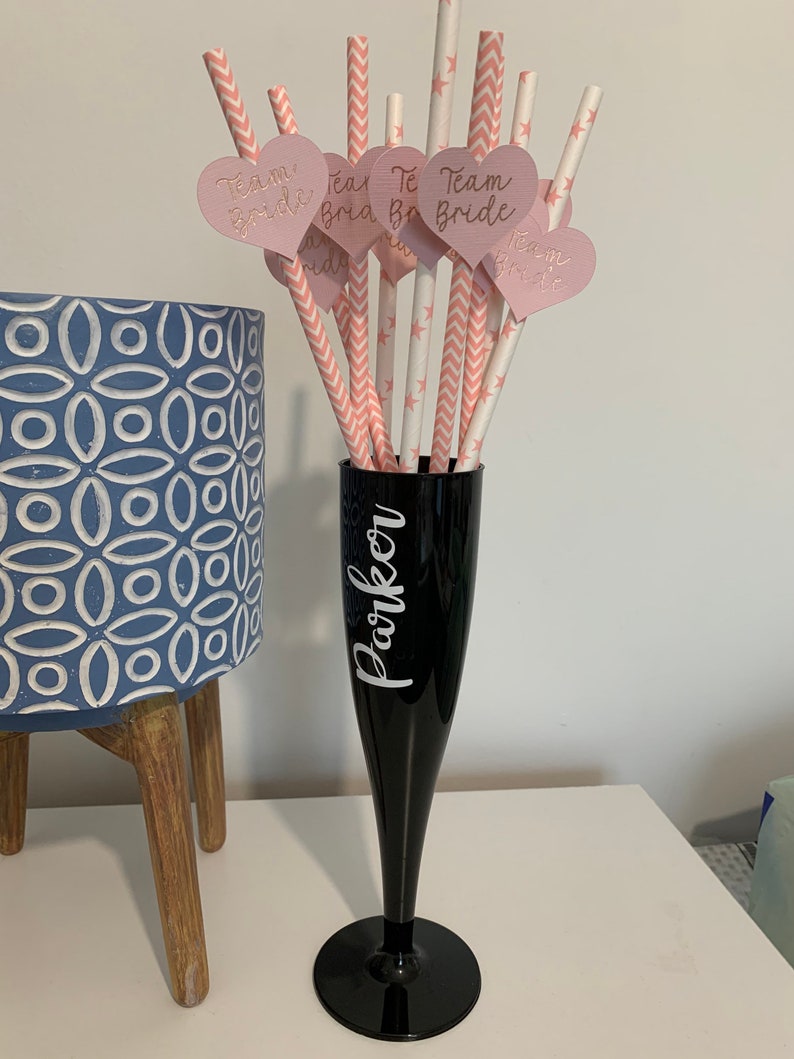 Team Bride Hen party straws, gold writing packs of ten image 6