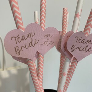 Team Bride Hen party straws, gold writing packs of ten image 2